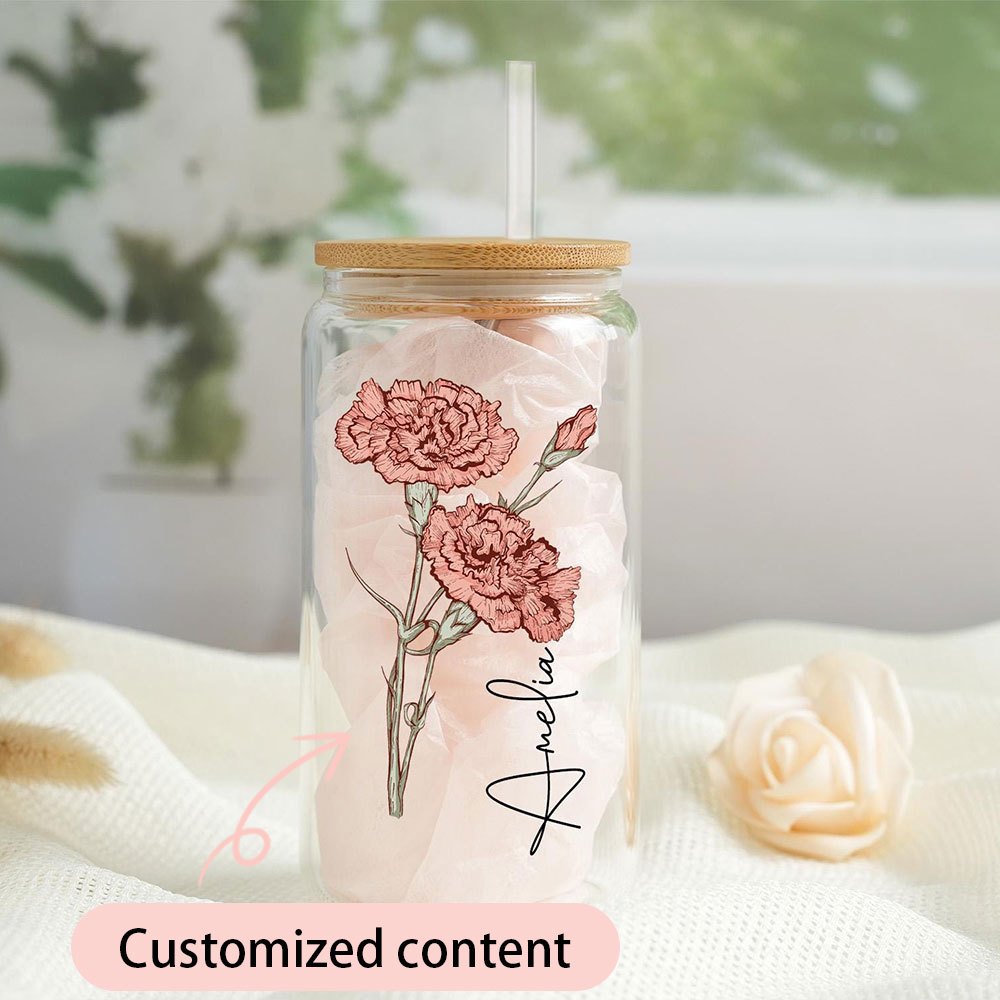 Personalized Birth Flower Glas - đánh giá và giá Coffee Equipment With Name
