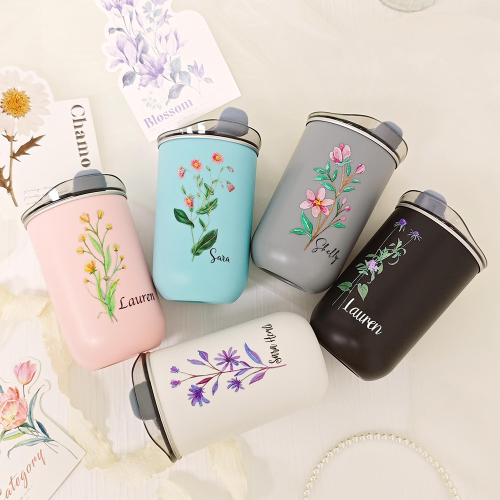 Custom Birth Flower Stainless  - đánh giá và giá Coffee Equipment With Name
