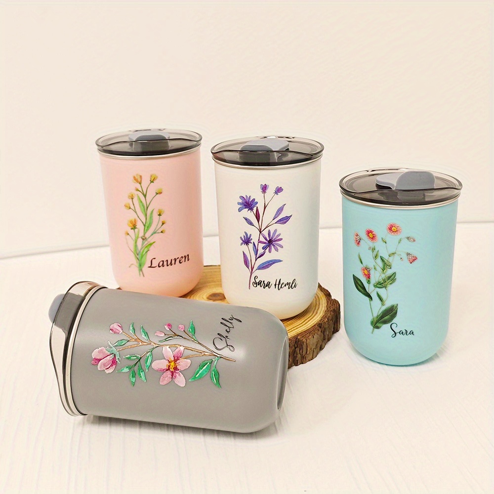 Custom Birth Flower Stainless  - đánh giá và giá Coffee Equipment With Name