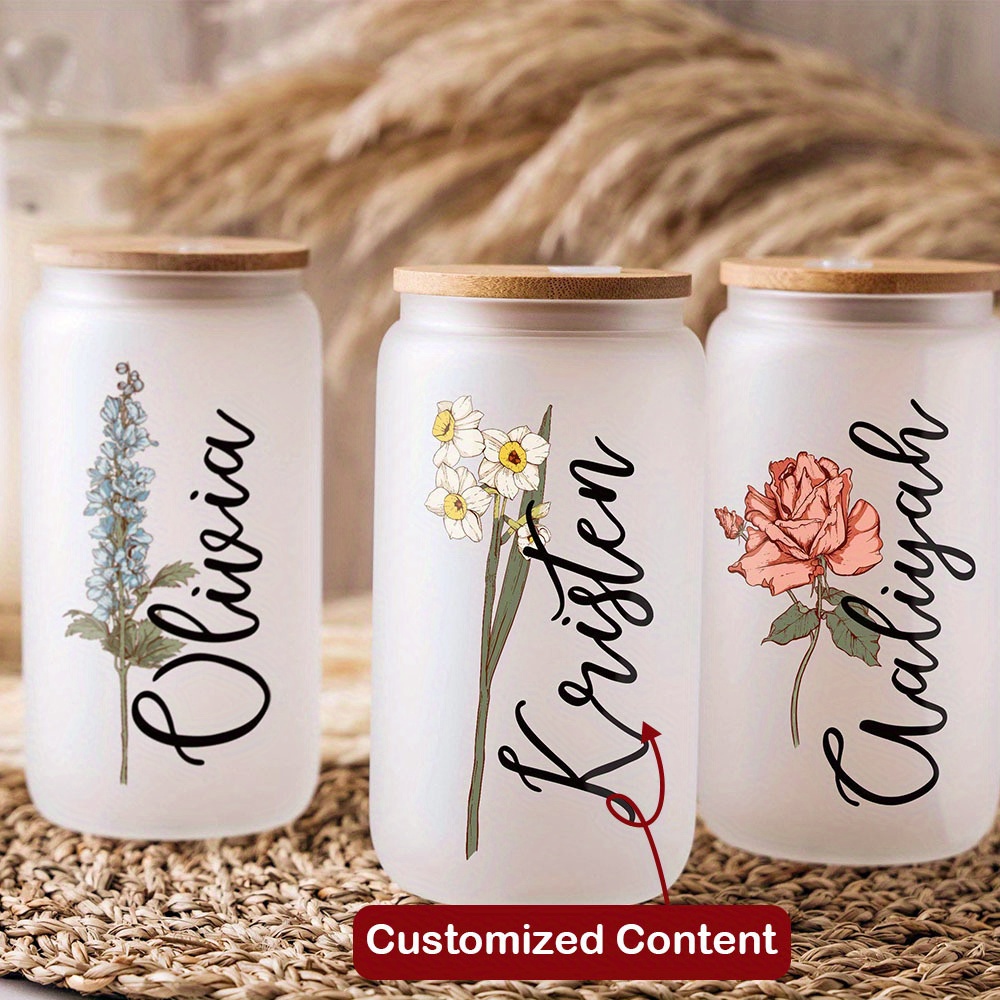 Custom Birth Flower Name Glass - đánh giá và giá Coffee Equipment With Name