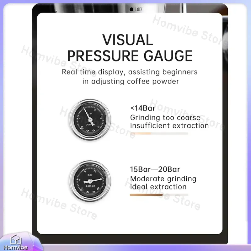 20 Bar Semi Automatic Espresso - đánh giá và giá Pressure Gauge Espresso