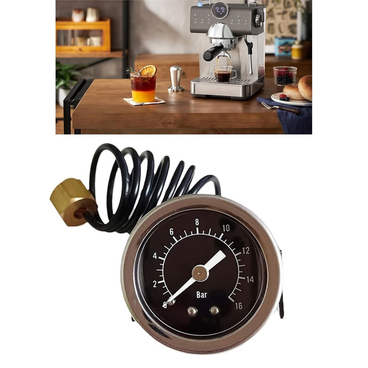 A47T High Precisions 16Bar Pre - đánh giá và giá Pressure Gauge Espresso