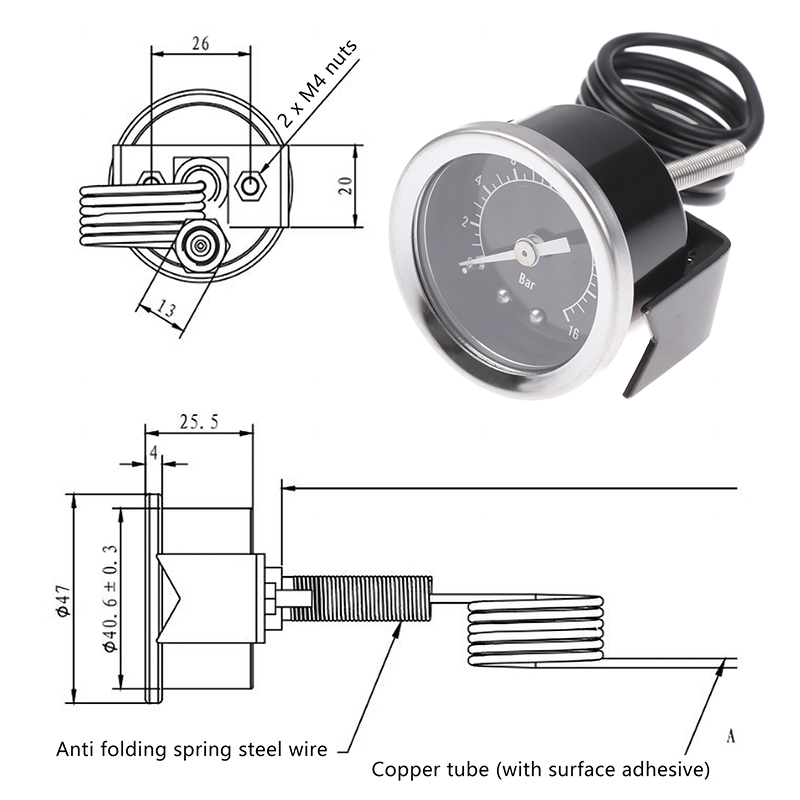 16 Bar Espresso Machine Pressu - đánh giá và giá Pressure Gauge Espresso