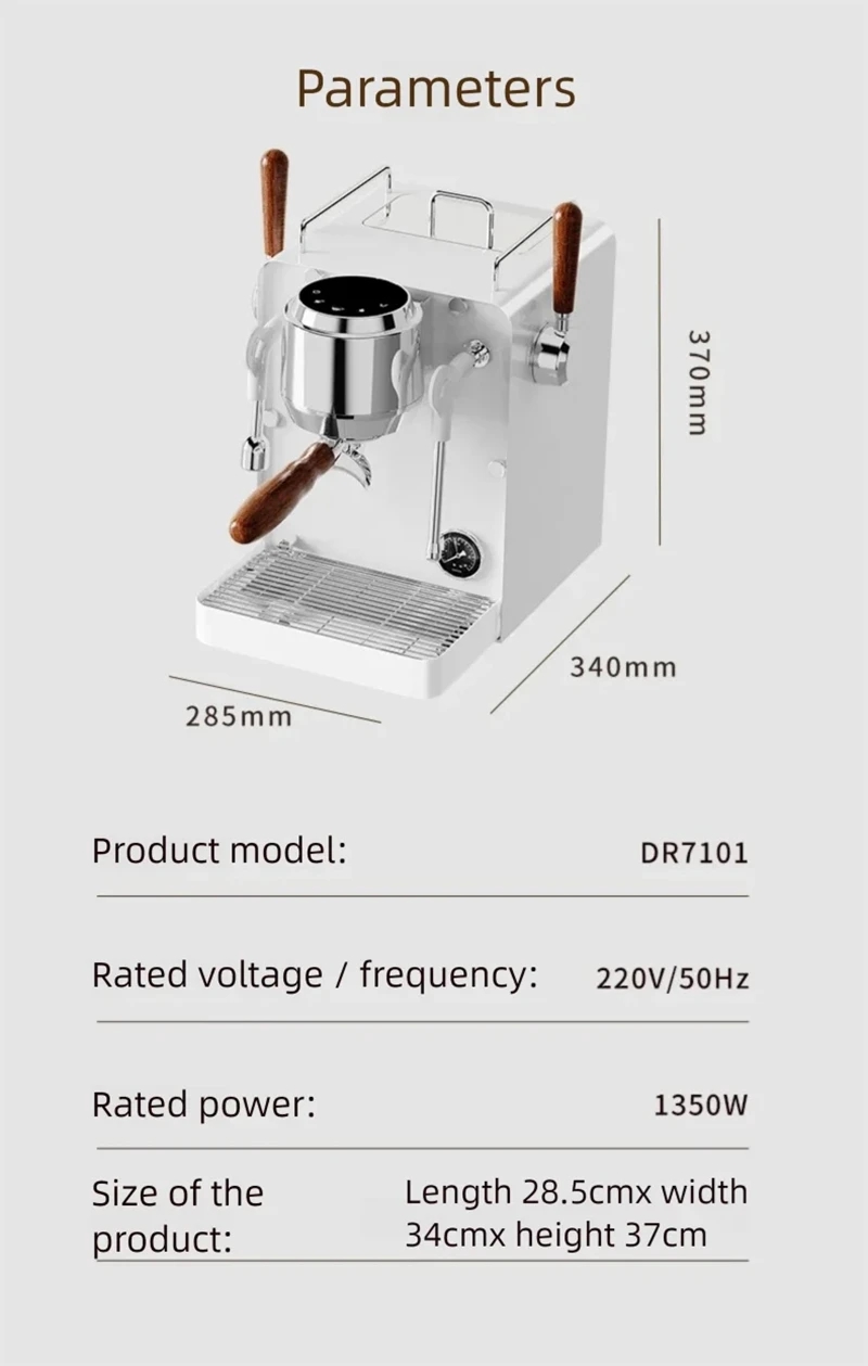 E101 58mm Espresso Machine wit - đánh giá và giá Pressure Gauge Espresso
