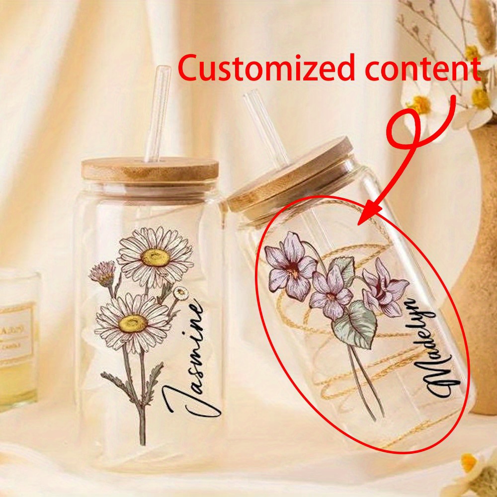 Personalized Floral Daisy Glas - đánh giá và giá Coffee Equipment With Name